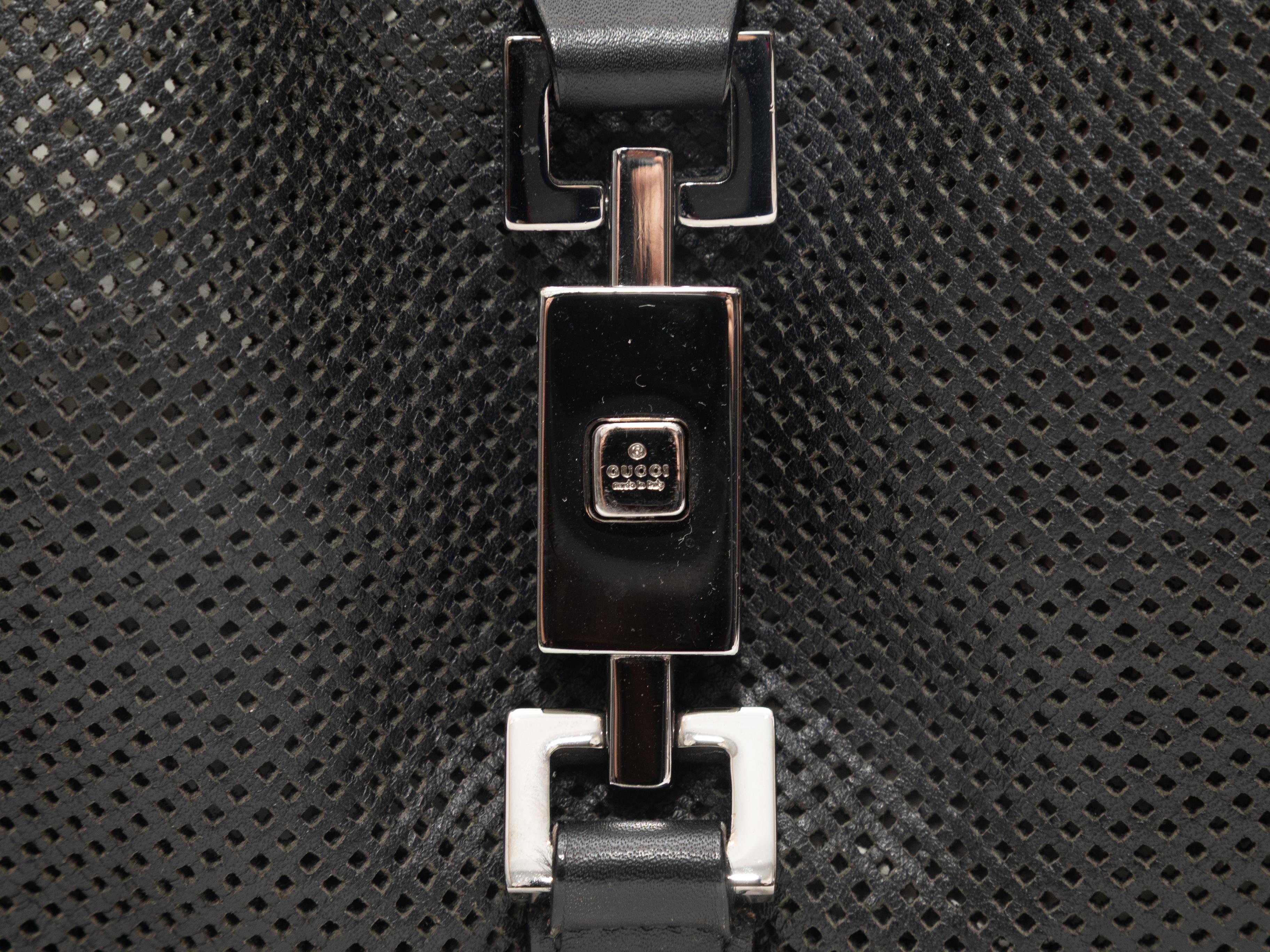 Bolso Jackie negro de piel perforada de Gucci en venta 2