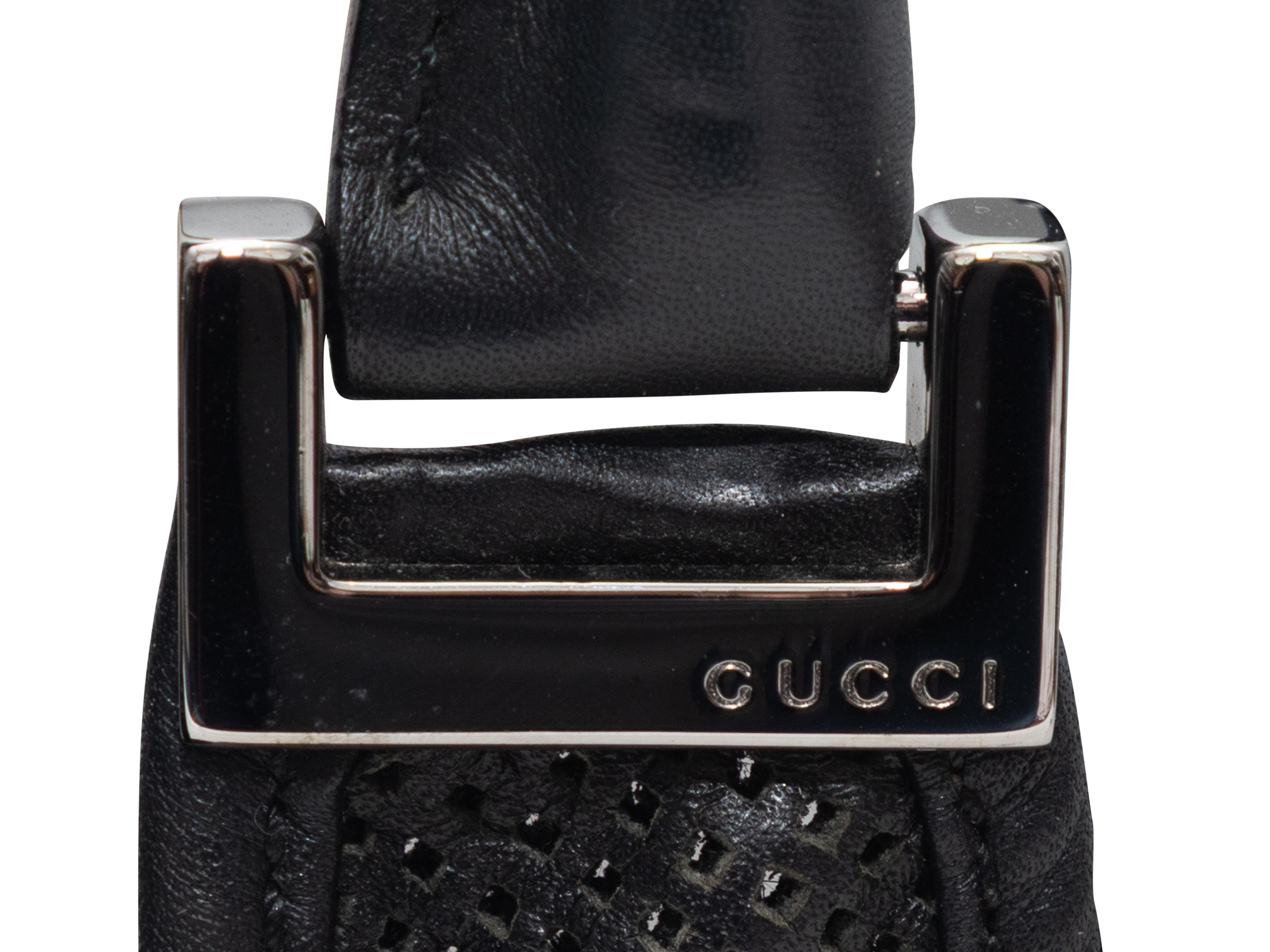 Bolso Jackie negro de piel perforada de Gucci en venta 3