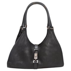 Black Gucci Perforated Leather Jackie Bag