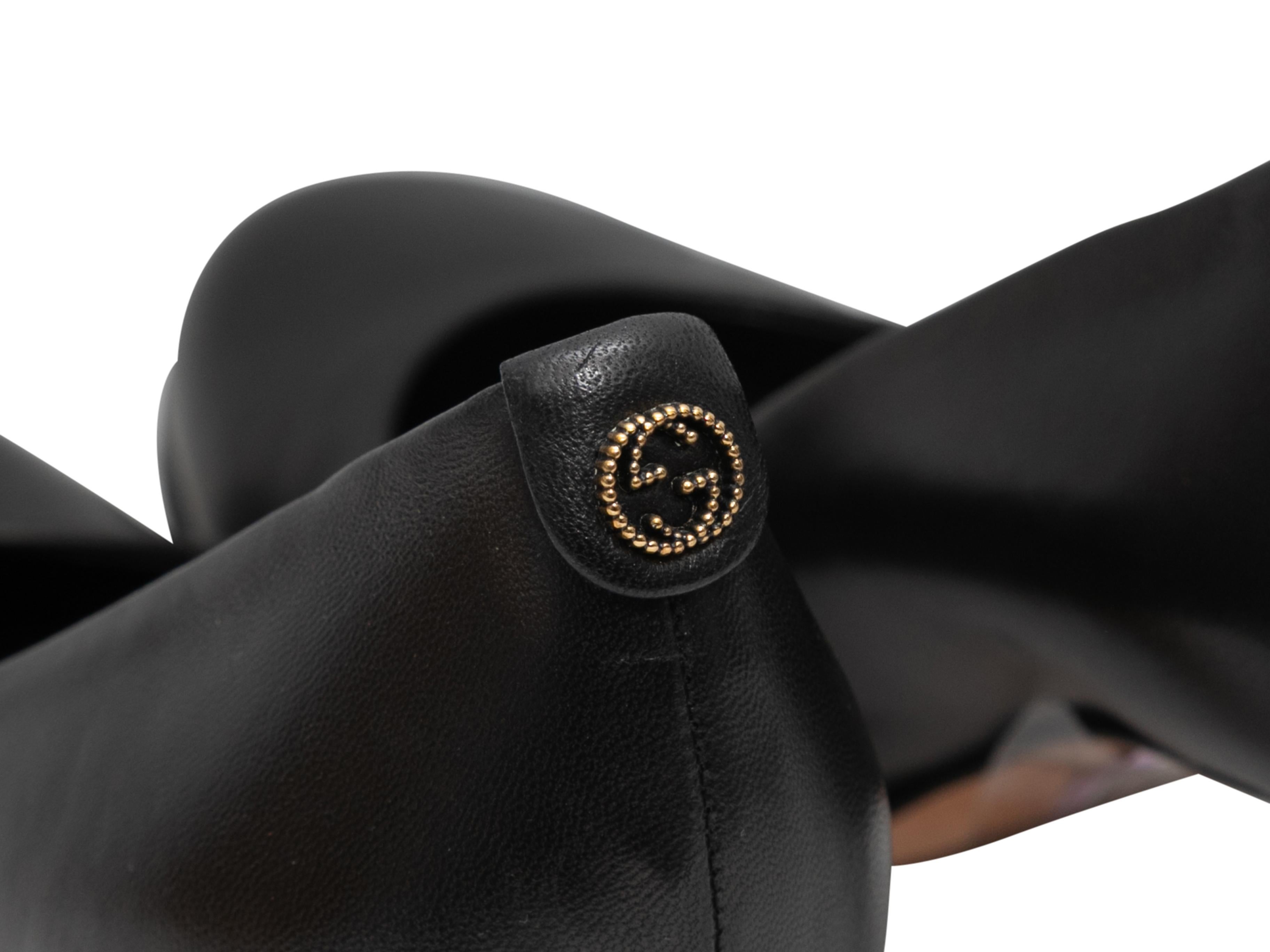 Escarpins en cuir noir Gucci à bout rond Taille 36.5 Pour femmes en vente