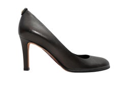 Black Gucci Round-Toe Leather Pumps Size 36.5