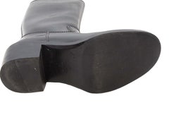 Black Gucci Rubber Knee-High Heeled Rain Boots Size 37