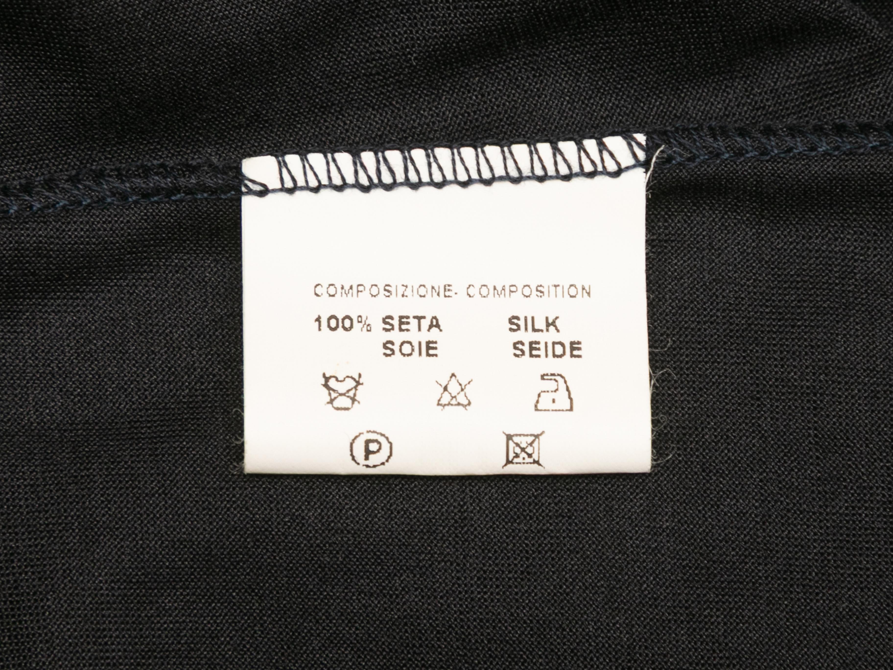 Gucci Top a maniche lunghe in seta nera con increspature taglia US L. in vendita 1