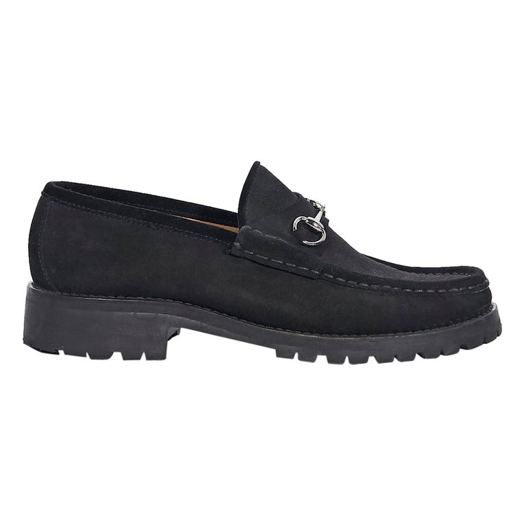 Gucci Black Suede Loafers For Sale at 1stdibs