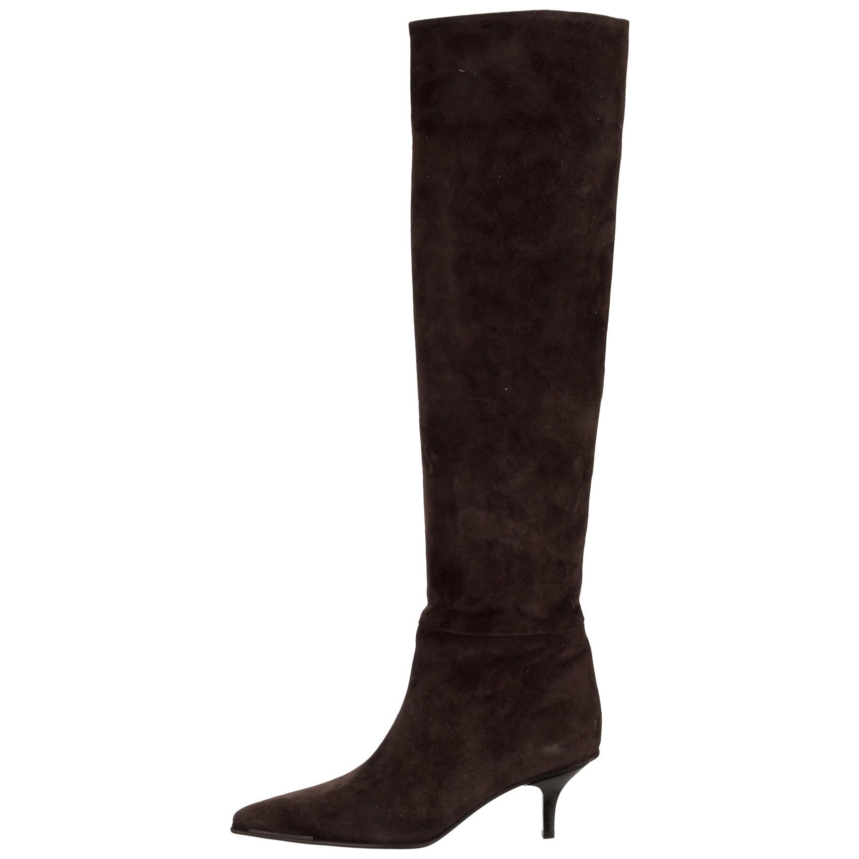 gucci suede knee high boots