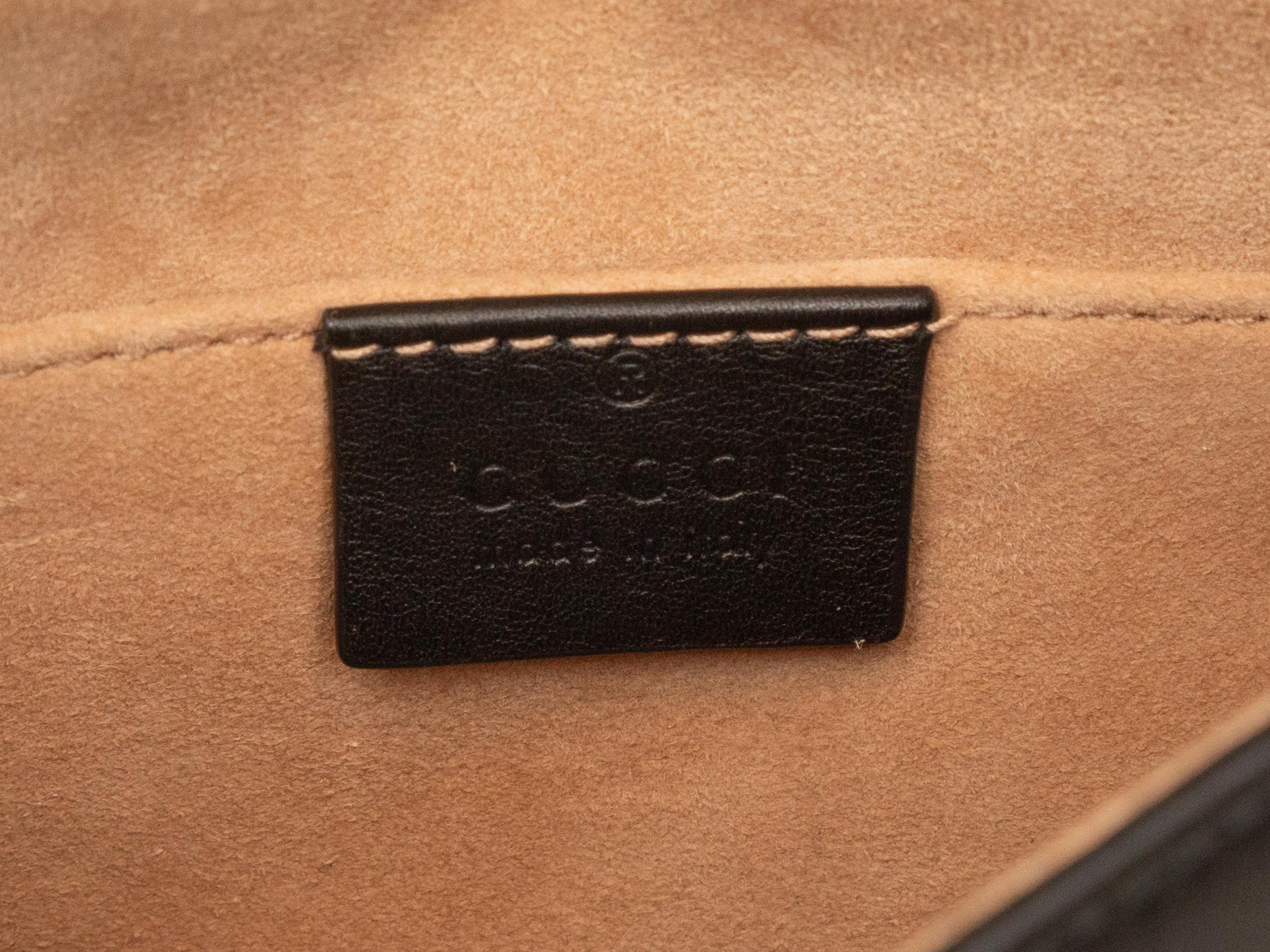 Black Gucci Sylvie Web-Trimmed Leather Clutch For Sale 3