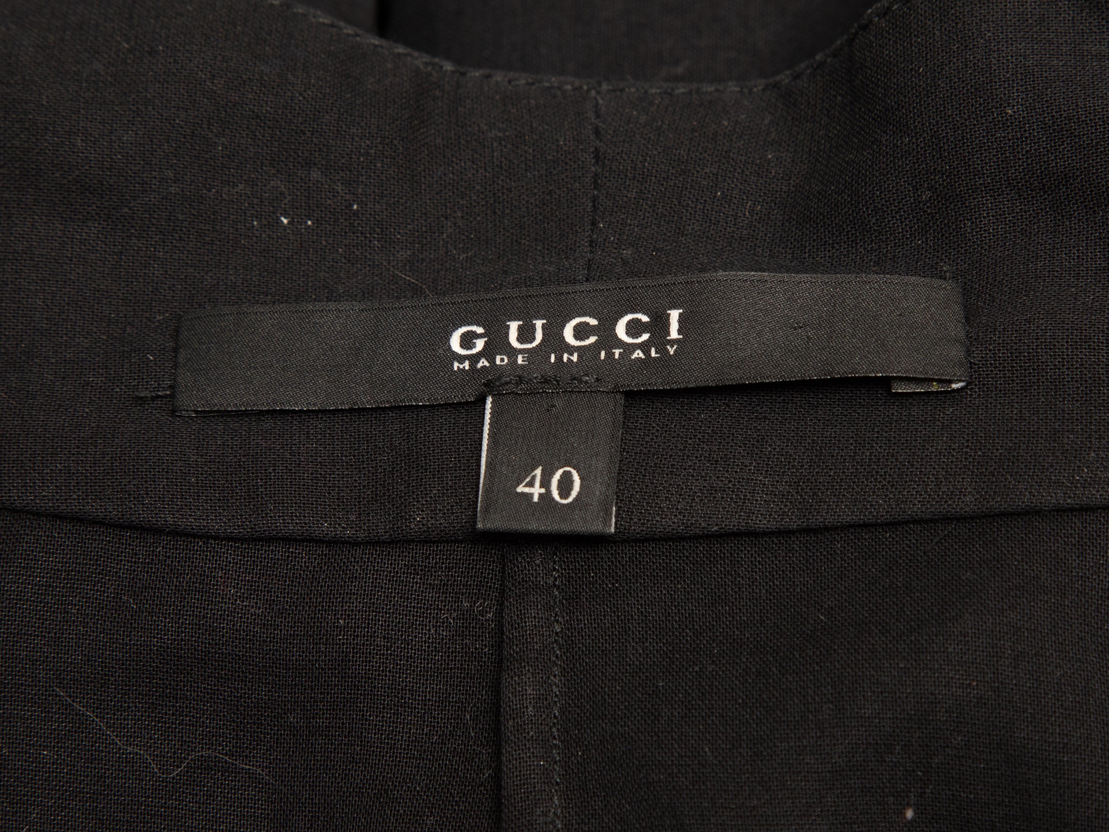 Black Gucci Three-Quarter Sleeve Button-Up Top In Excellent Condition In New York, NY