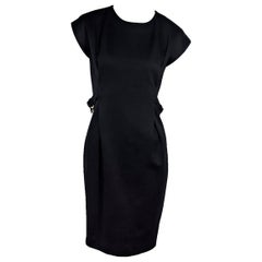 Black Gucci Wool-Faille Textured Dress