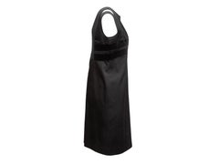 Black Gucci Wool Velvet-Accented Sleeveless Dress Size IT 46