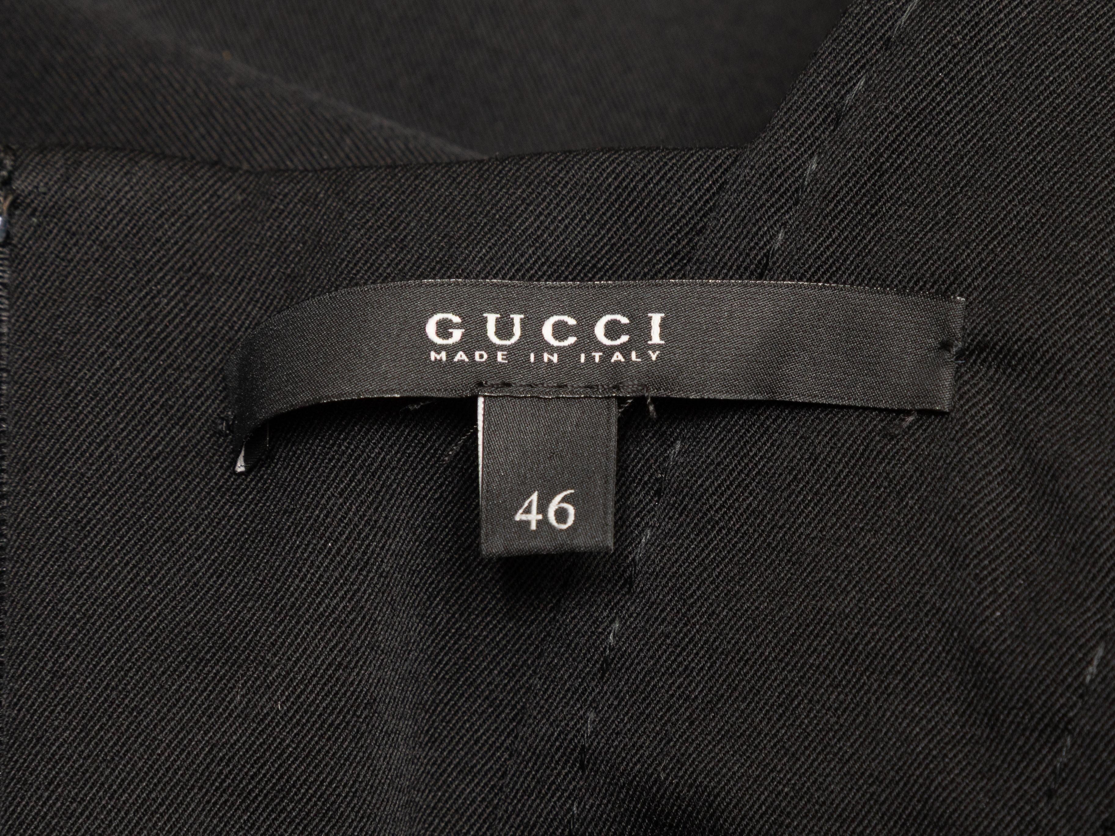 Vestito senza maniche in velluto di lana nero Gucci taglia IT 46 In condizioni buone in vendita a New York, NY