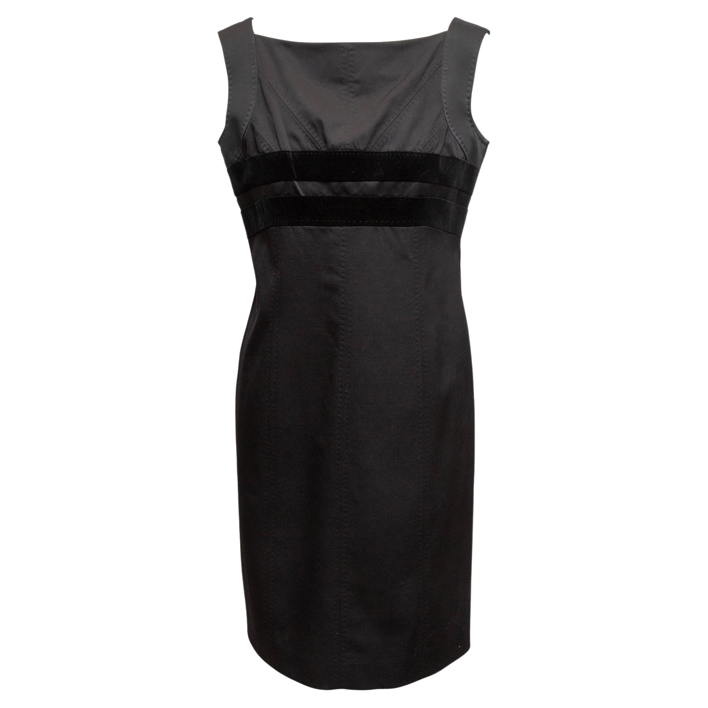 Vestito senza maniche in velluto di lana nero Gucci taglia IT 46 in vendita