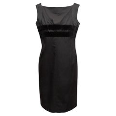 Black Gucci Wool Velvet-Accented Sleeveless Dress Size IT 46