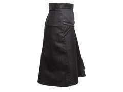 Black Gucci Zipper-Accented Denim Skirt