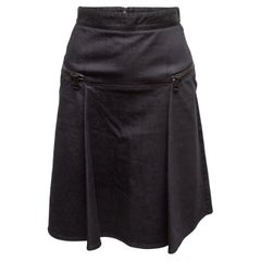 Black Gucci Zipper-Accented Denim Skirt