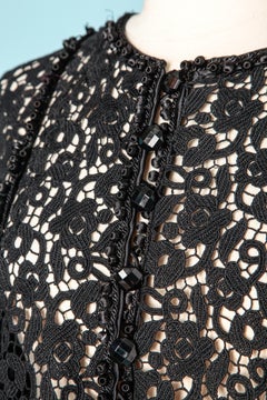 Black guipure and passementerie top Valentino Boutique