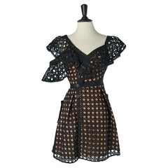 Black guipure cocktail dress SELF -PORTRAIT