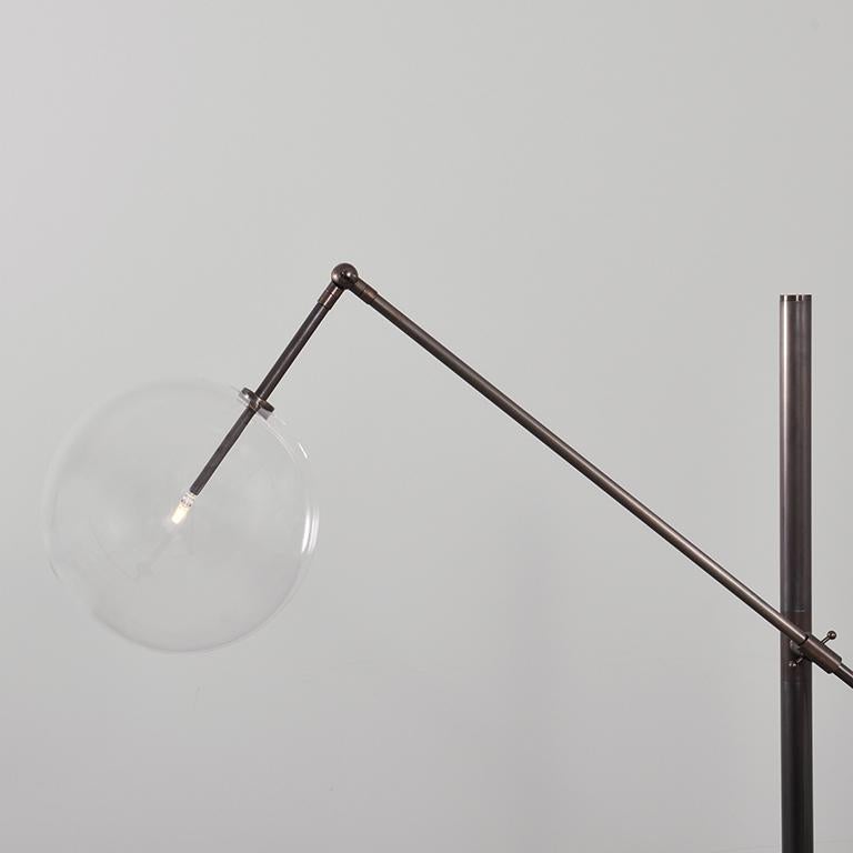 Polish Milan 1 Arm Black Gunmetal Floor Lamp by Schwung