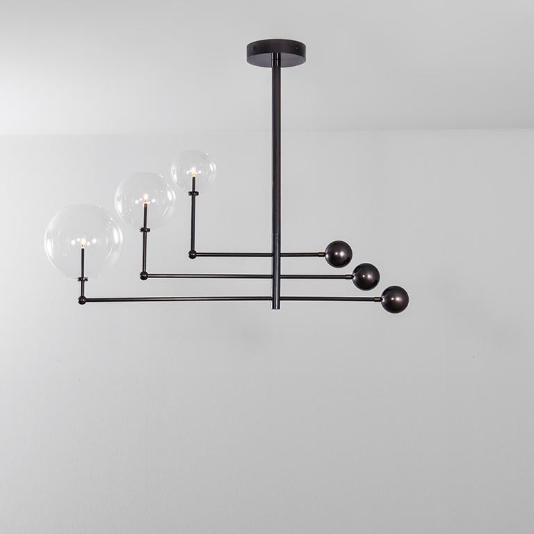 Modern Universe Black Gunmetal Chandelier by Schwung