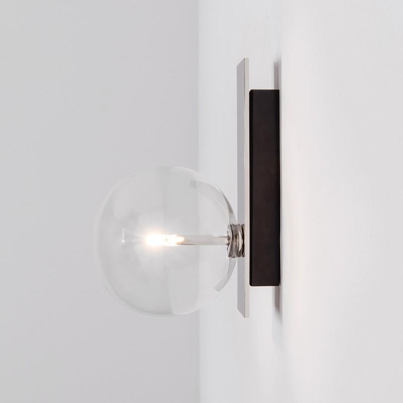 Modern Oslo Black Gunmetal Wall Sconce by Schwung