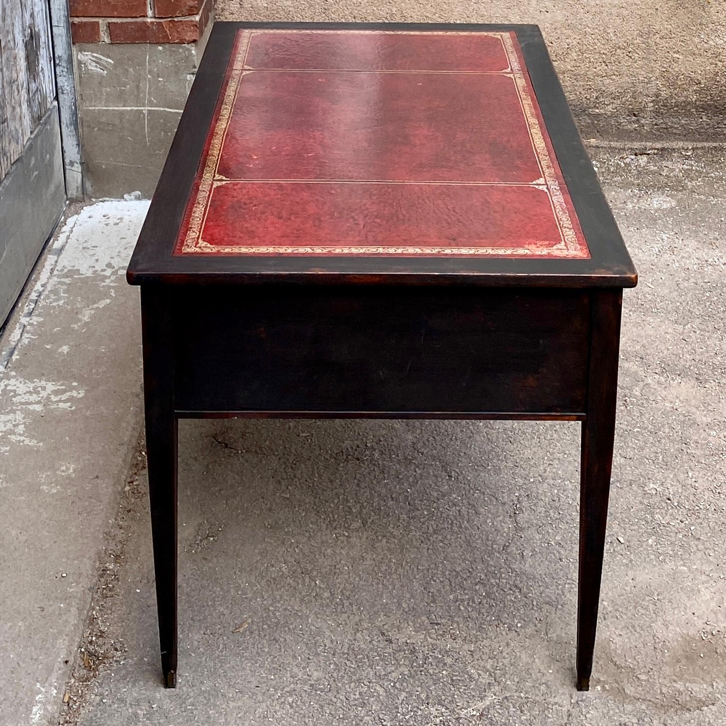 Black Gustavian Writing Desk with 5 Drawers, Sweden For Sale 6