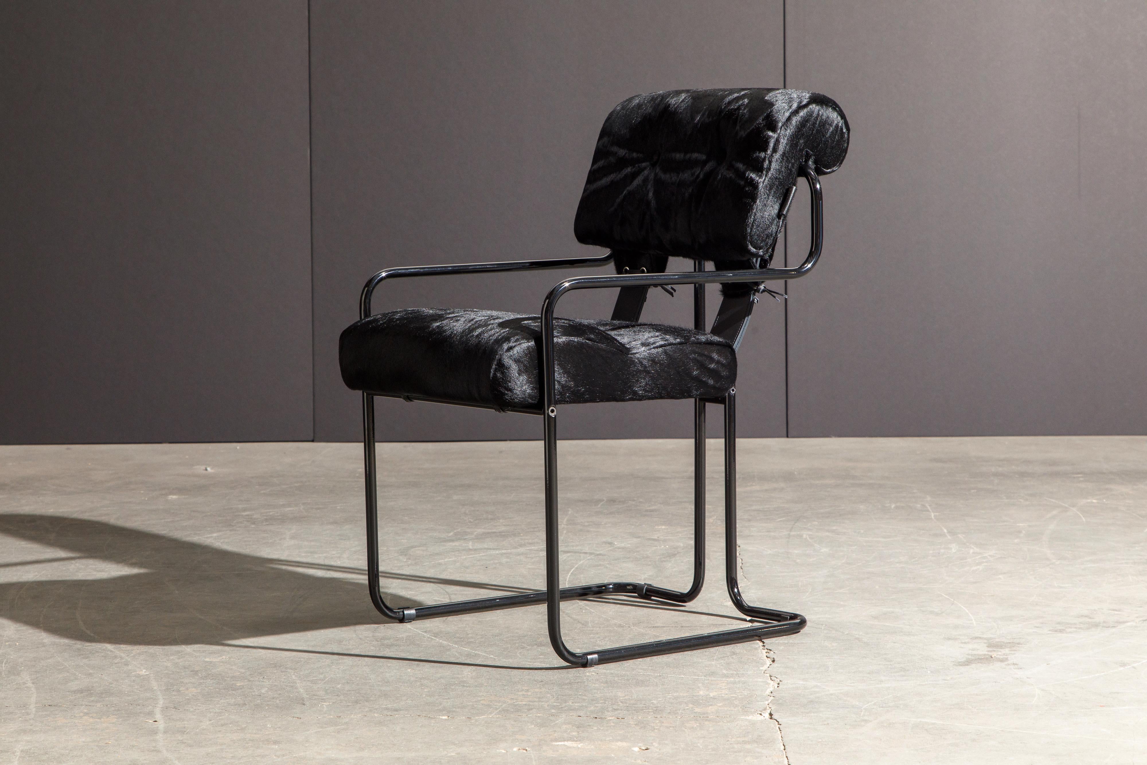 Black Hair-On-Hide 'Tucroma' Armchair by Guido Faleschini for Mariani, New For Sale 3