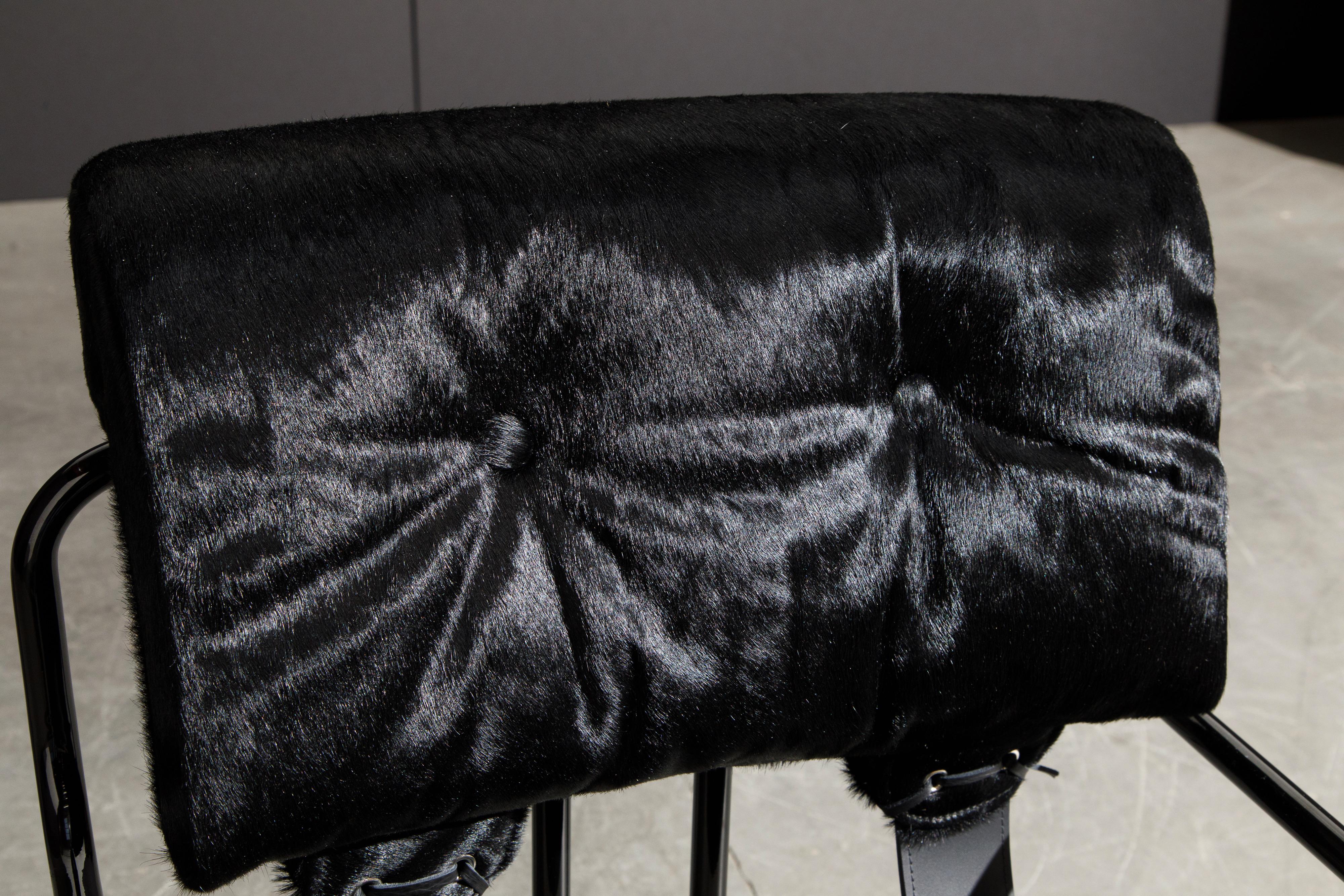 Black Hair-On-Hide 'Tucroma' Armchair by Guido Faleschini for Mariani, New For Sale 4