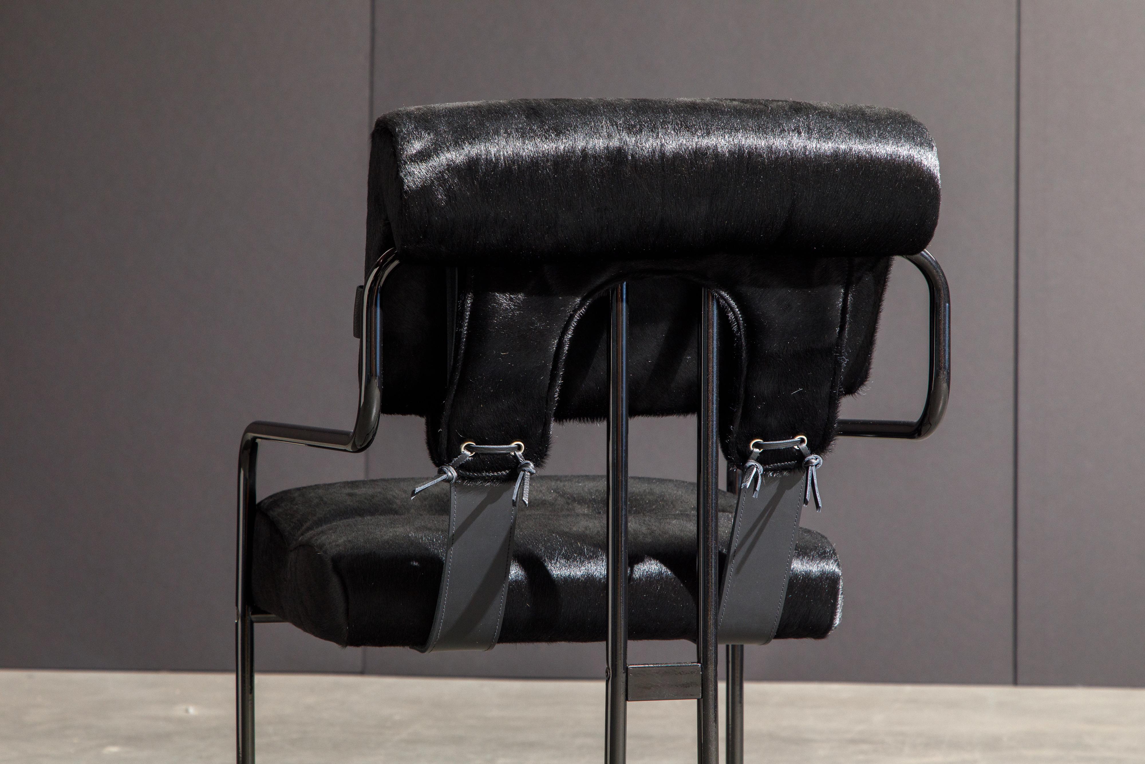 Fauteuil 'Tucroma' en cuir noir de Guido Faleschini pour Mariani, New en vente 5