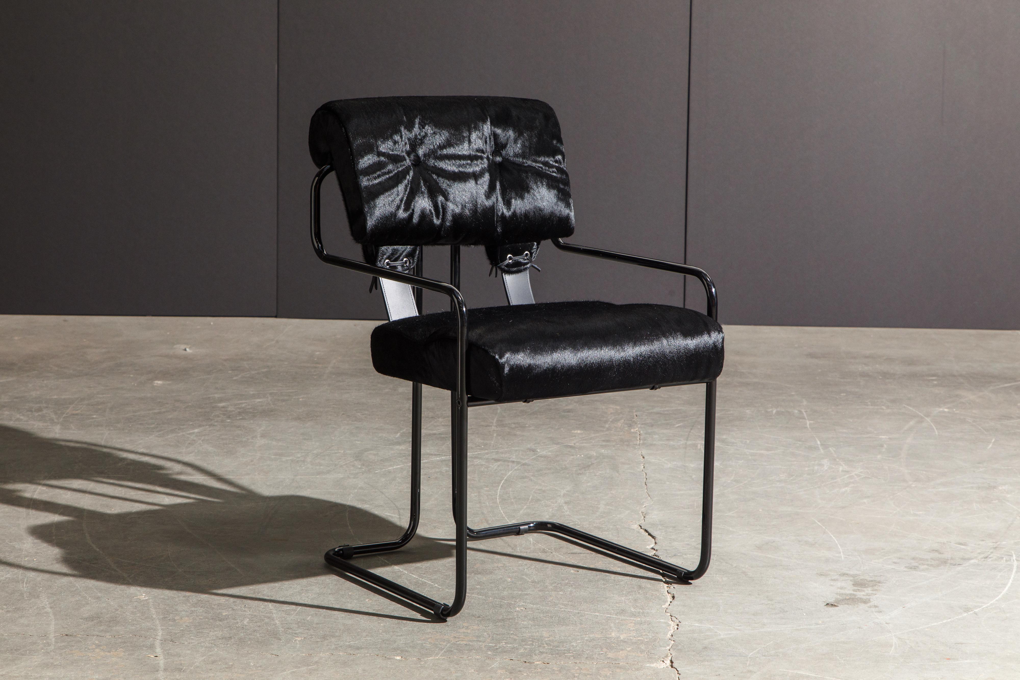 italien Fauteuil 'Tucroma' en cuir noir de Guido Faleschini pour Mariani, New en vente