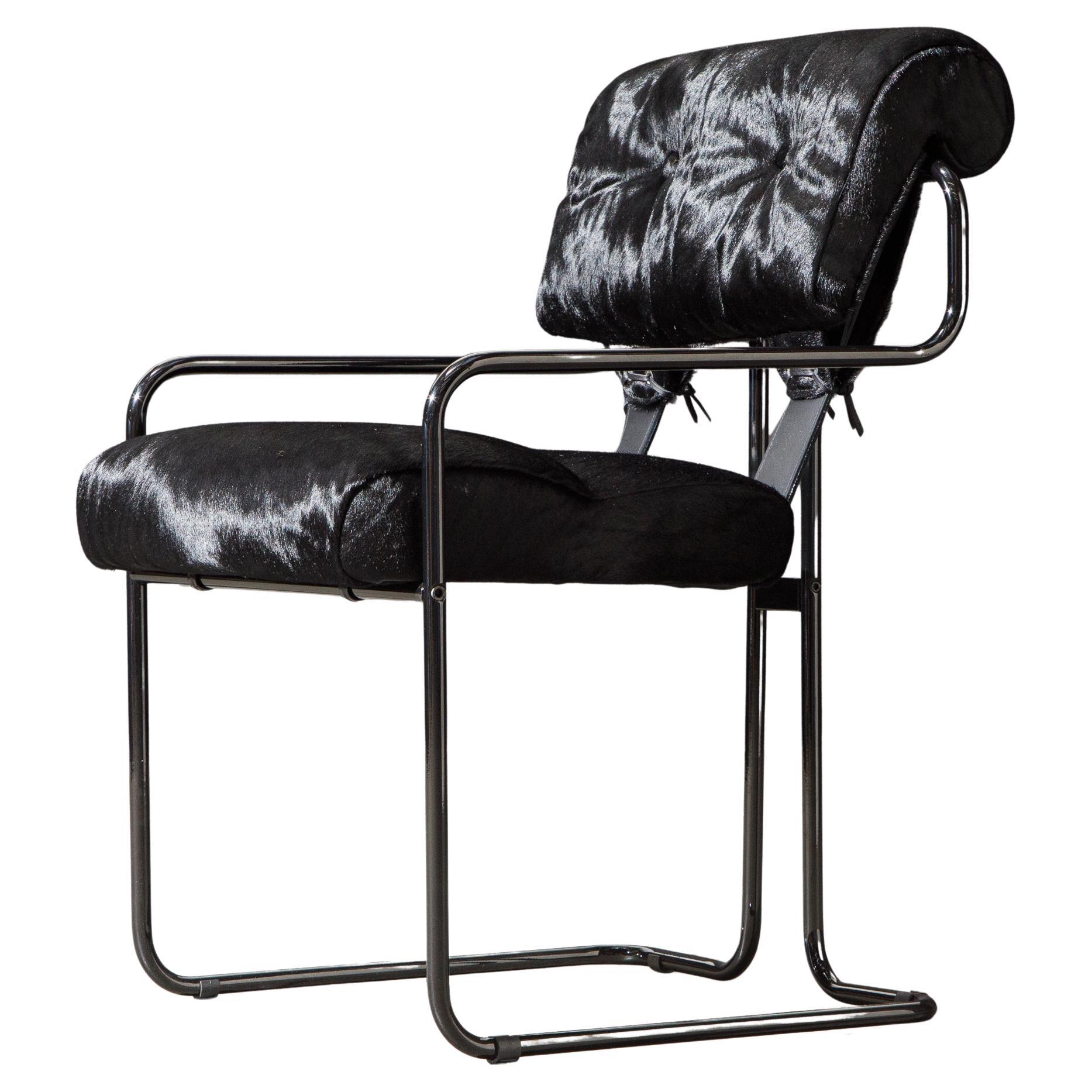 Schwarzer Sessel „Tucroma“ mit Haarlehnen an der Seite von Guido Faleschini für Mariani, neu