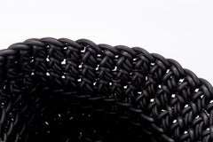 Black Hand-Knitted Neoprene Cilindro Basket, Rosanna Contadini