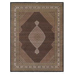 Tapis noué à la main Tabriz Mahi avec Fish Design 11'8" x 15'2" noir