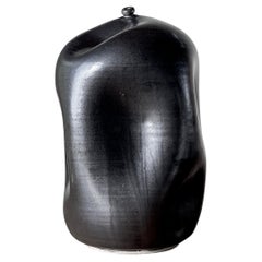 Black Hand Made Ceramic Vase, Ceramic Sculpture, Earthy Modern Ceramic Sculpture