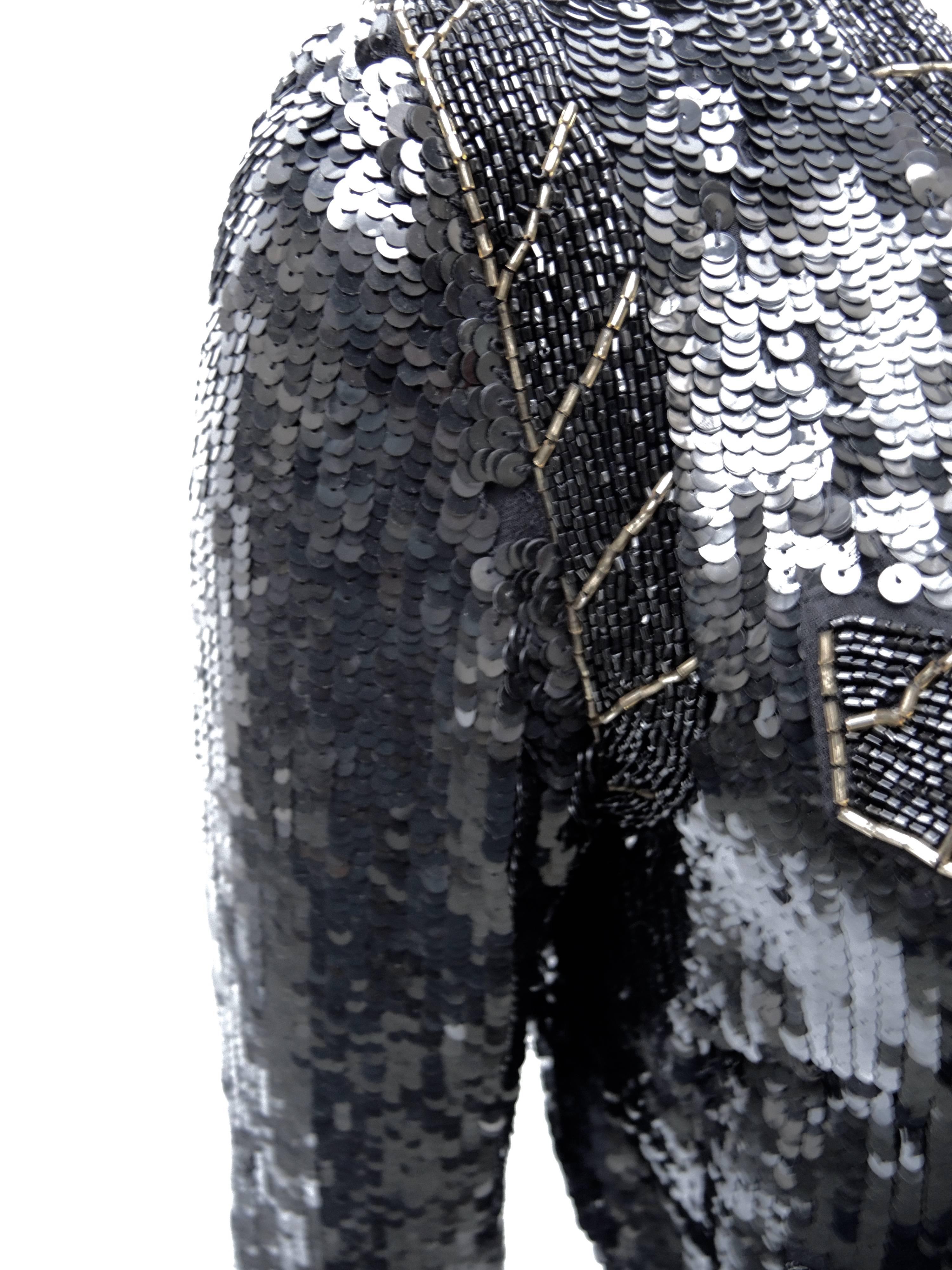 Black hand Sequinned Chanel Style  Beaded Jacket  2