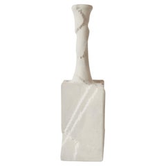 Black Handmade White Ceramic Vase with Peeling Texture, Minimalism