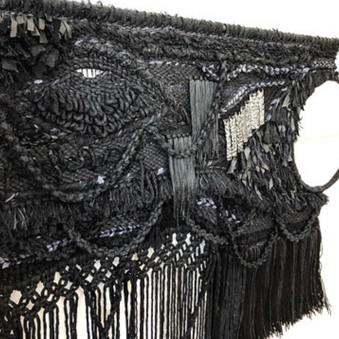 Hand-Woven Black Handwoven Wall Tapestry