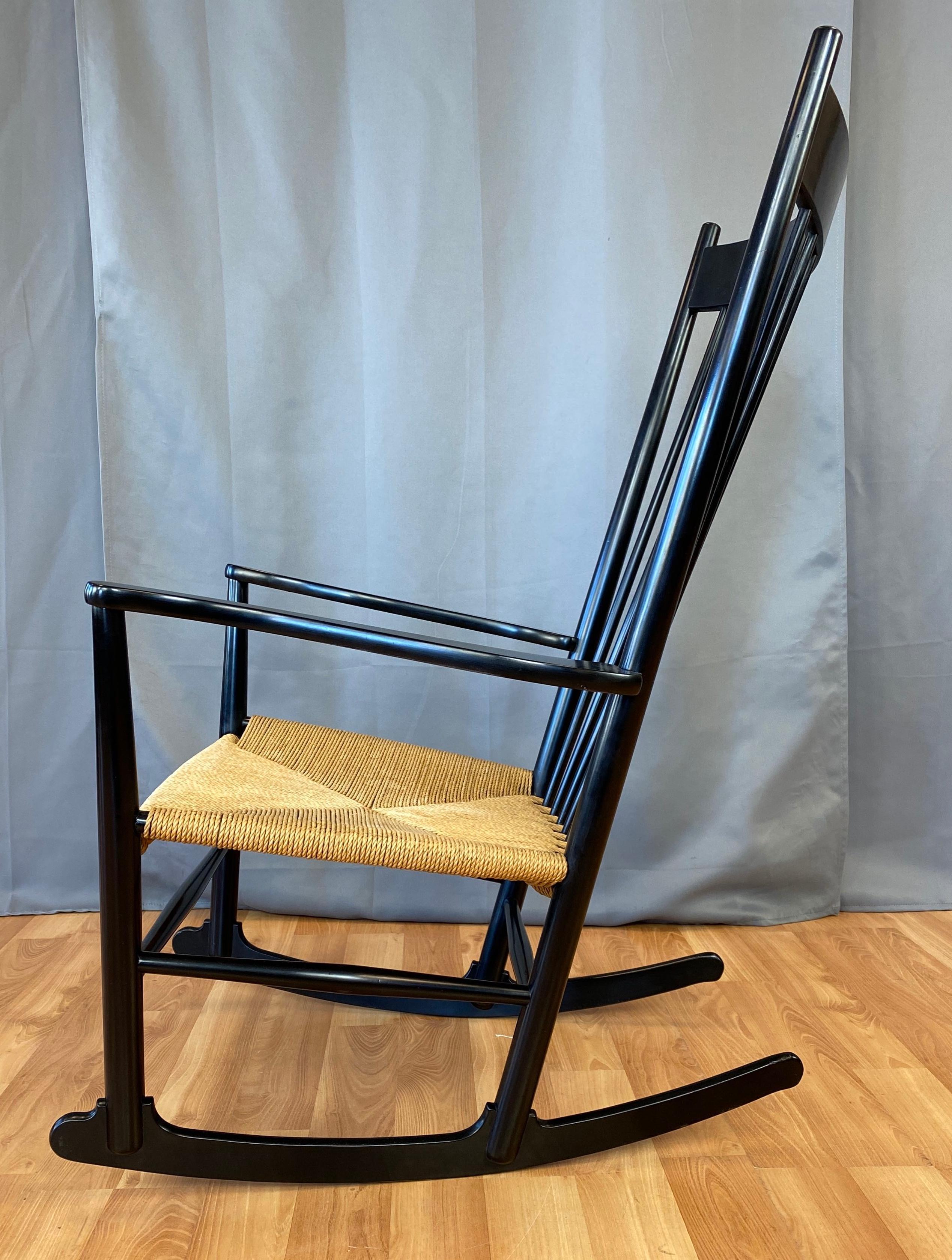 Black Hans Wegner J-16 Rocking Chair for FDB Møbler In Good Condition In San Francisco, CA