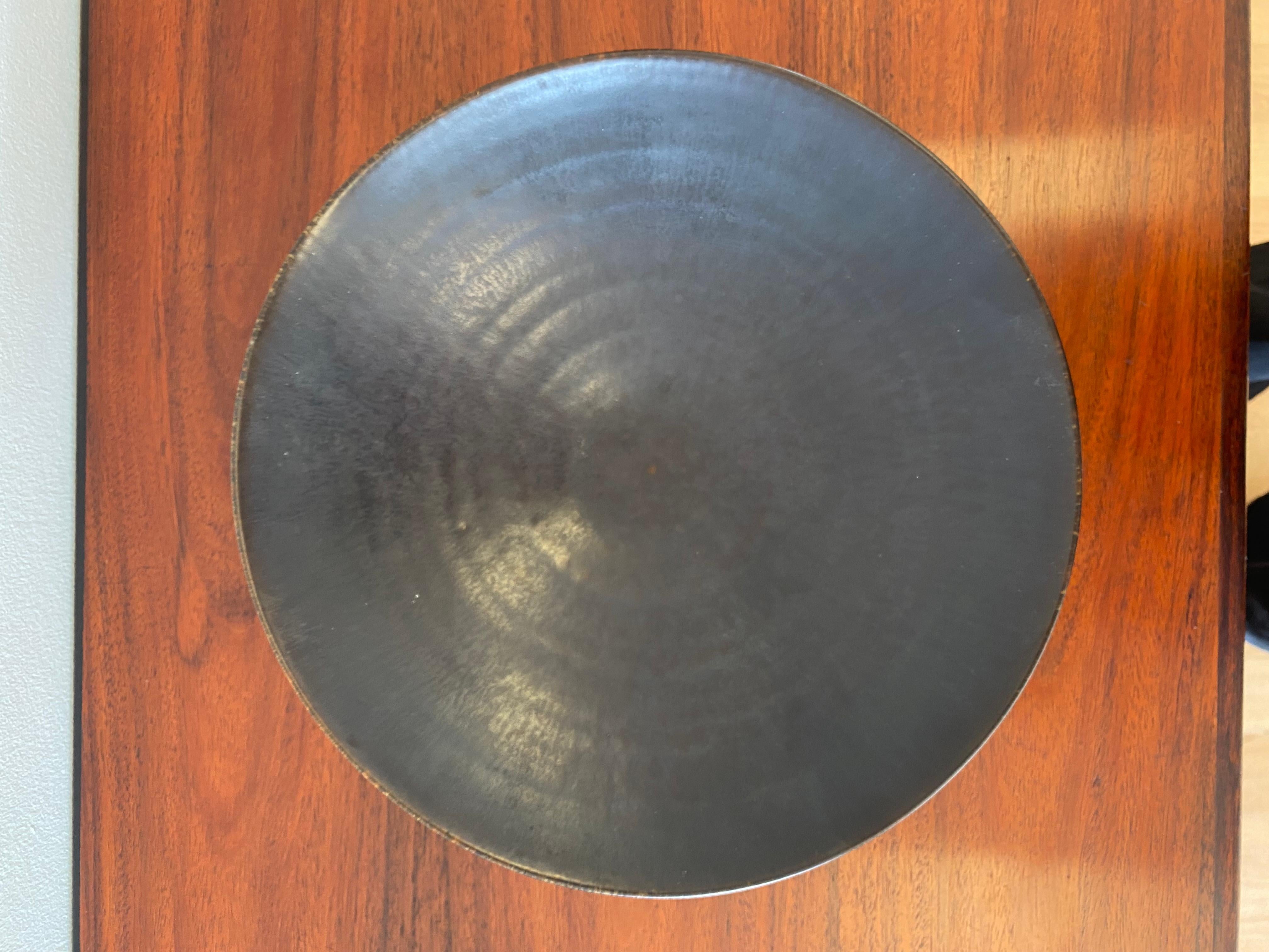 Scandinavian Modern Black harefur bowl by Carl-Harry Stålhane for Rörstrand For Sale