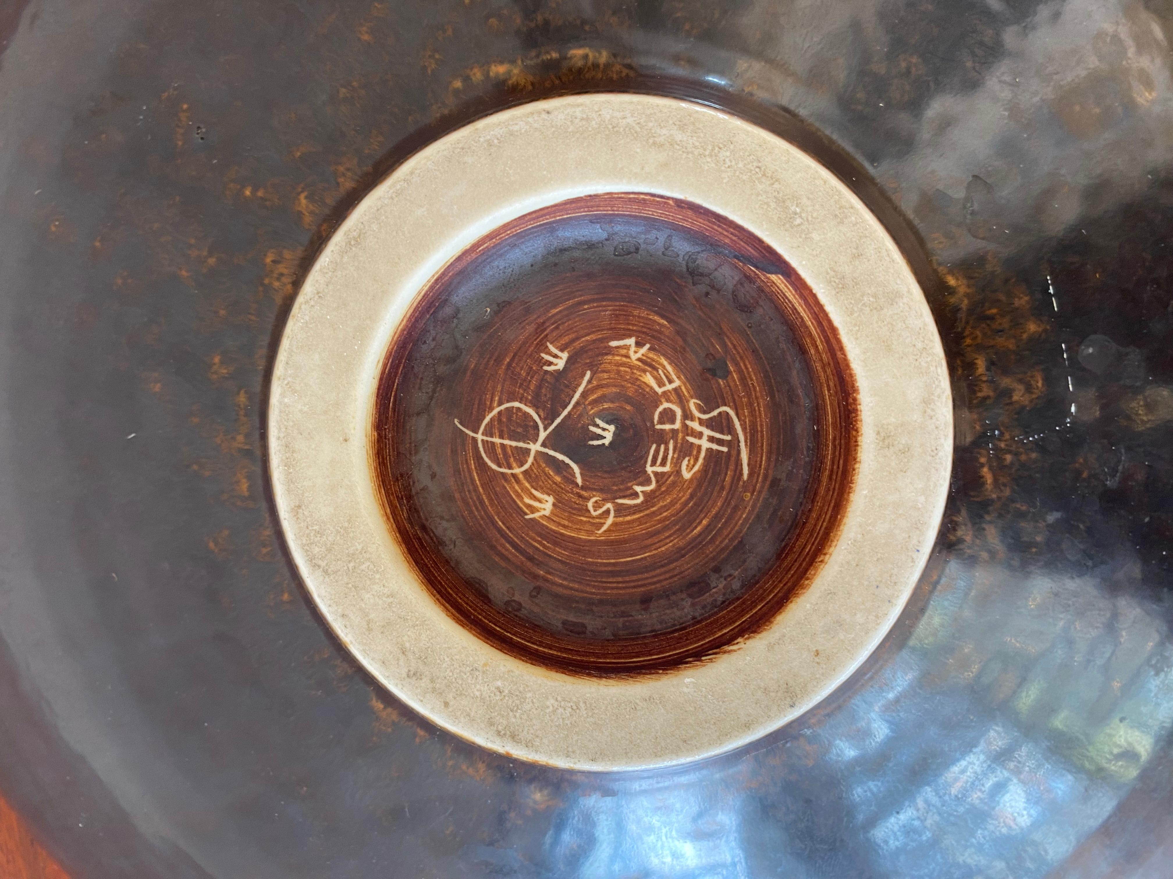 Swedish Black harefur bowl by Carl-Harry Stålhane for Rörstrand For Sale