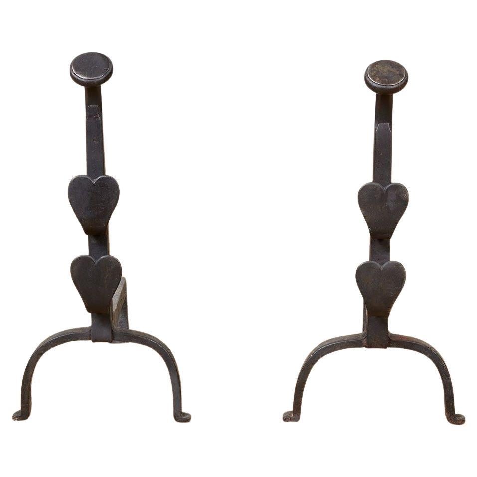 Schwarzes Herz Andirons im Angebot