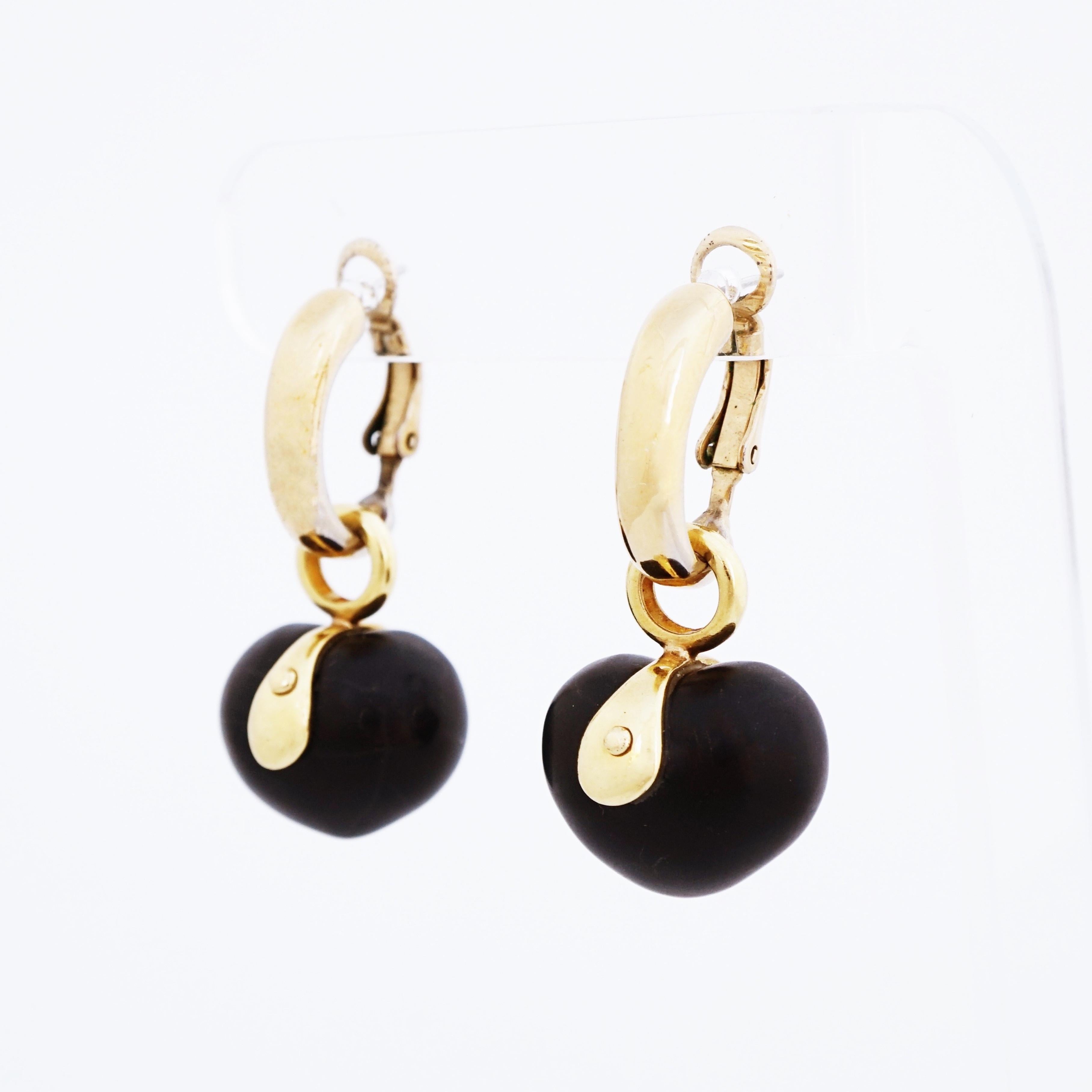 black heart dangle earrings