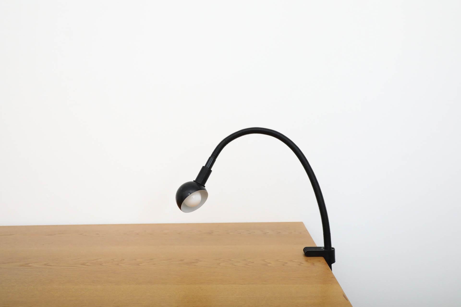 Black Hebi Gooseneck Clamp Light by Isao Hosoe for Valenti 3