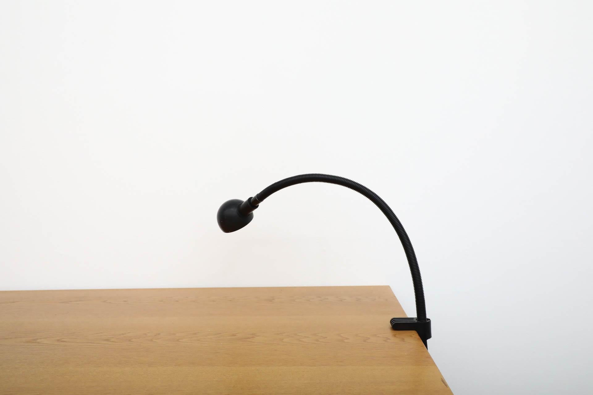 Black Hebi Gooseneck Clamp Light by Isao Hosoe for Valenti 4
