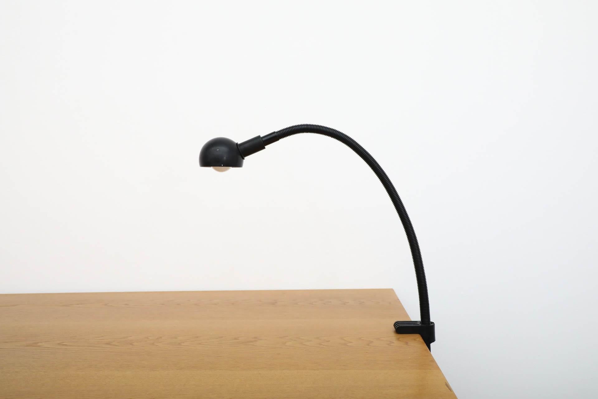 Black Hebi Gooseneck Clamp Light by Isao Hosoe for Valenti 8
