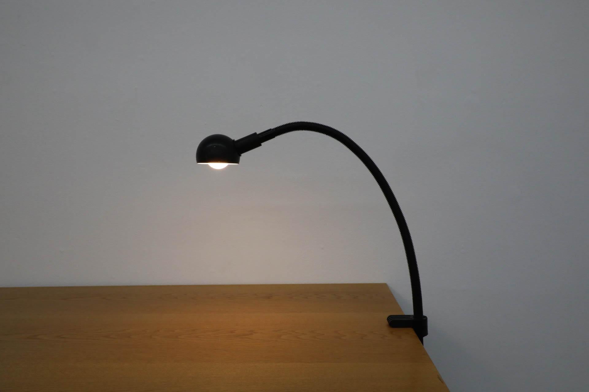 Black Hebi Gooseneck Clamp Light by Isao Hosoe for Valenti 10