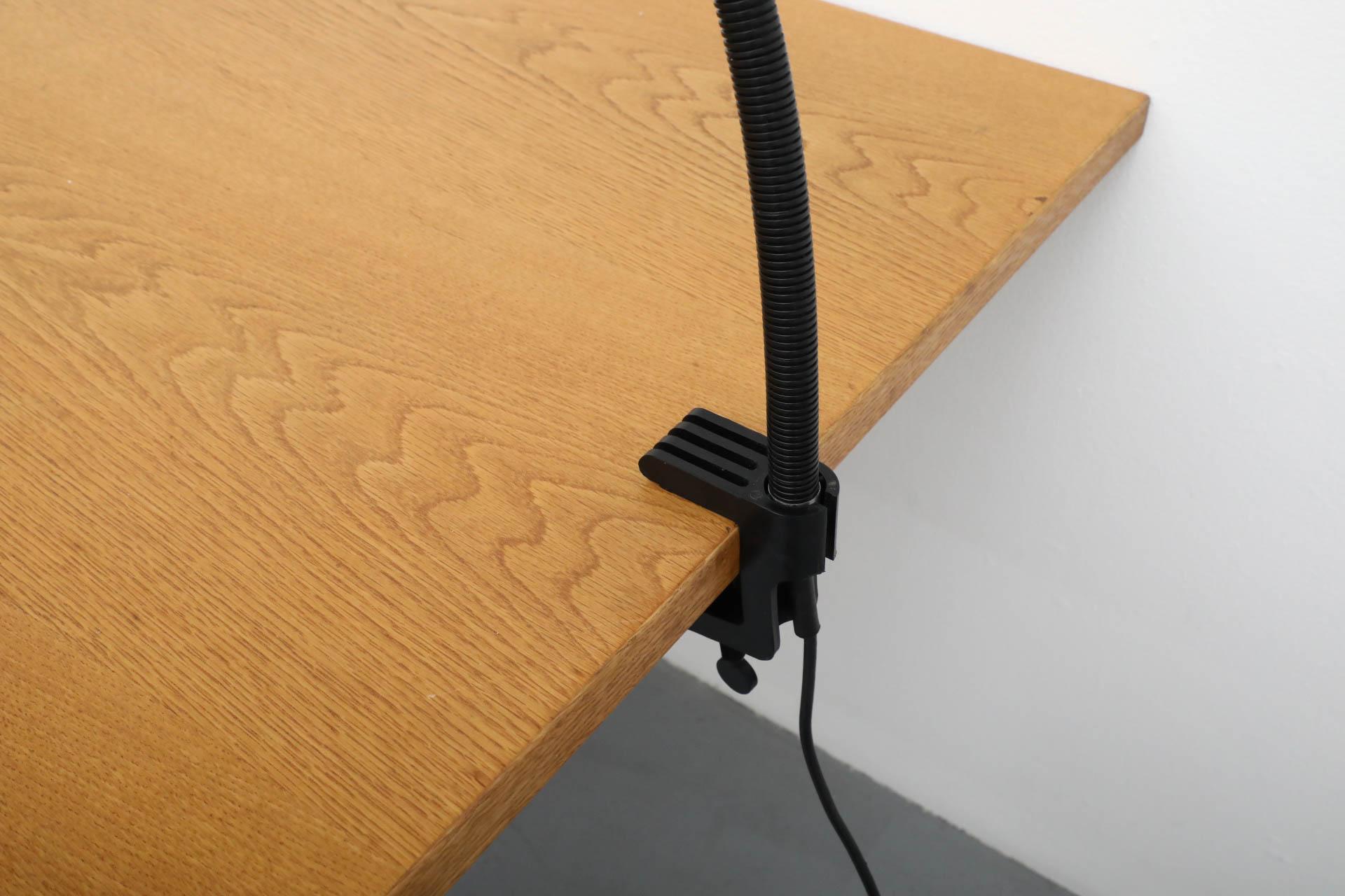 Black Hebi Gooseneck Clamp Light by Isao Hosoe for Valenti In Good Condition In Los Angeles, CA