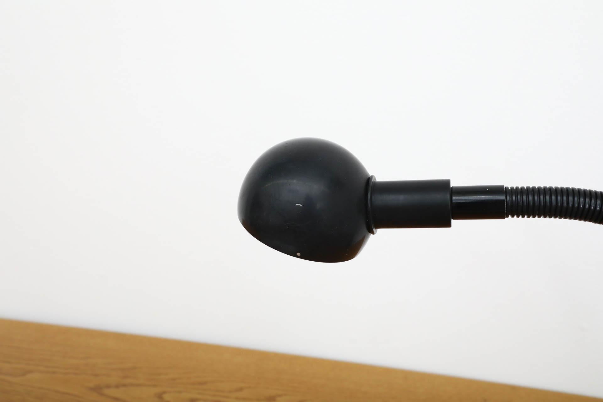 Metal Black Hebi Gooseneck Clamp Light by Isao Hosoe for Valenti