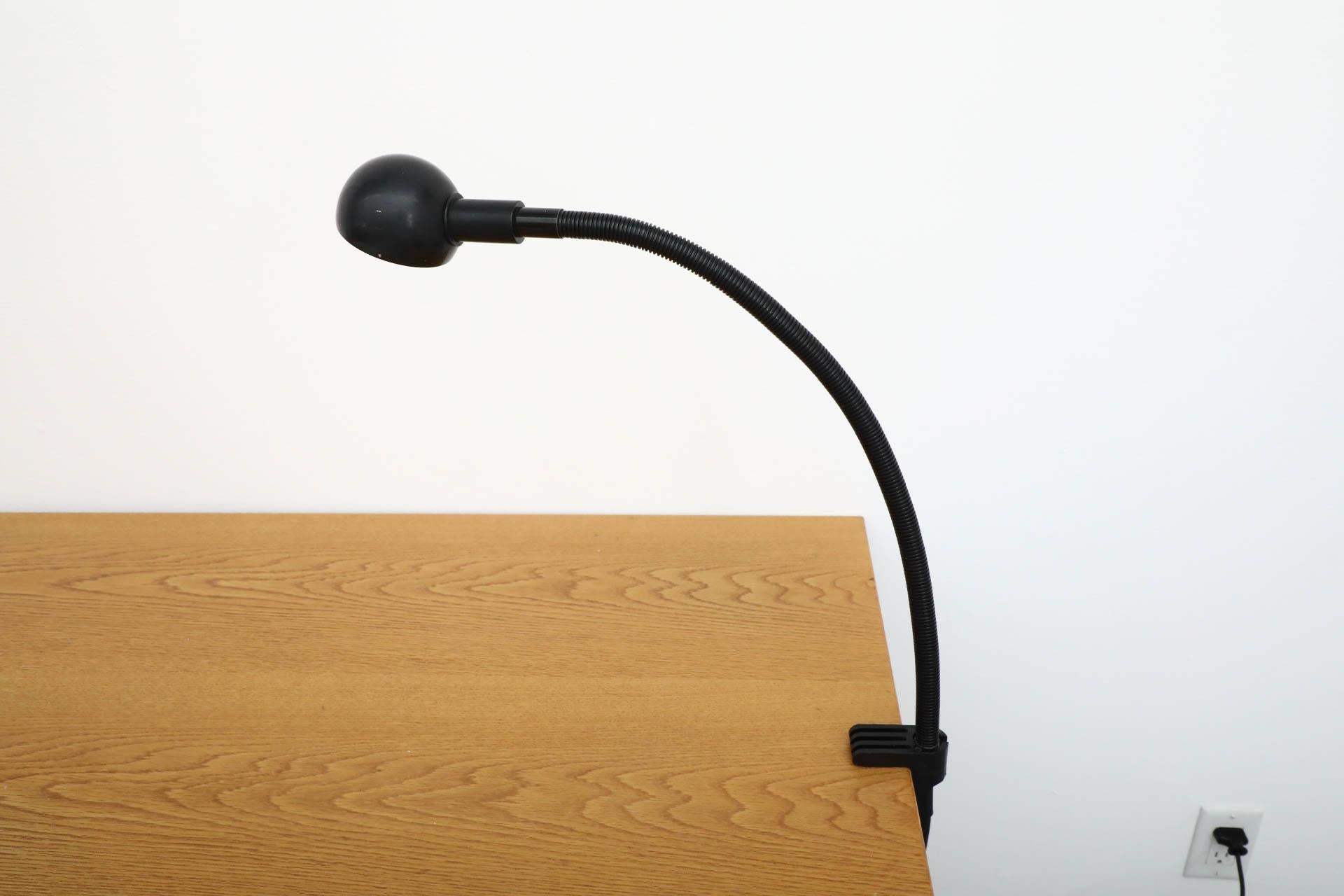 Black Hebi Gooseneck Clamp Light by Isao Hosoe for Valenti 1