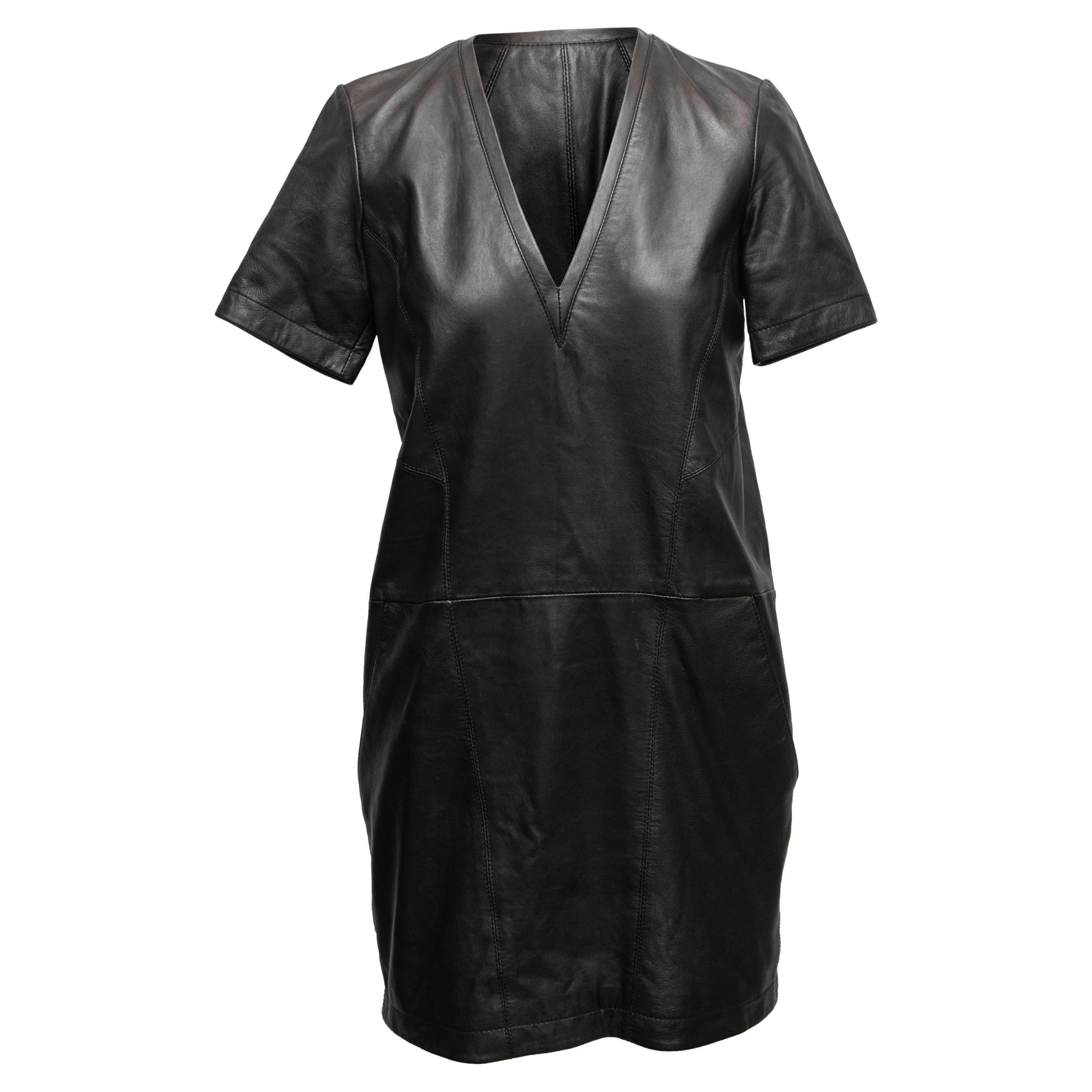 Black Helmut by Helmut Lang Leather Dress Size US S For Sale
