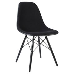 Black Herman Miller Eames Upholstered White DSW Dining Side Shell Chair