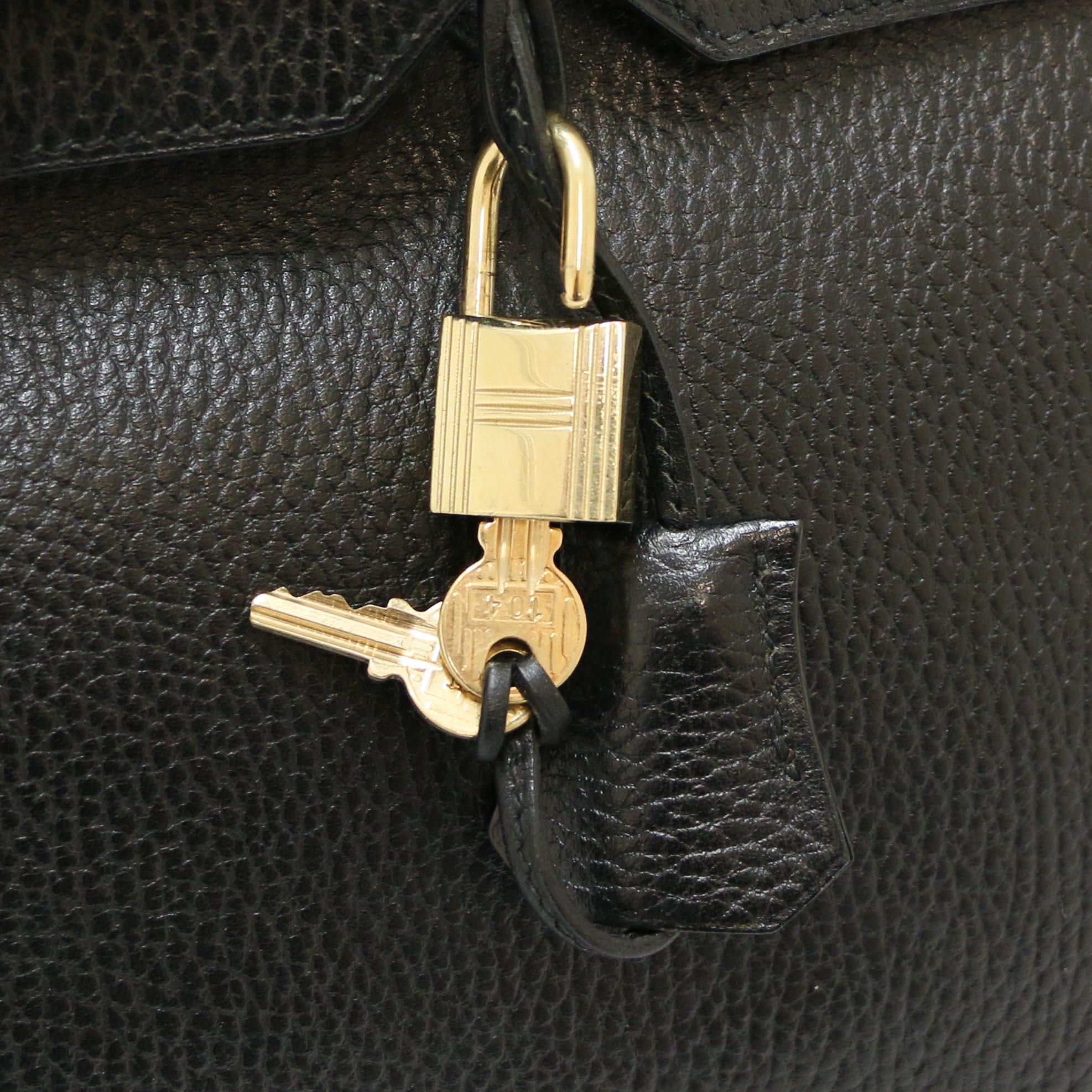Hermès Birkin 35 noir avec accessoires en or 6